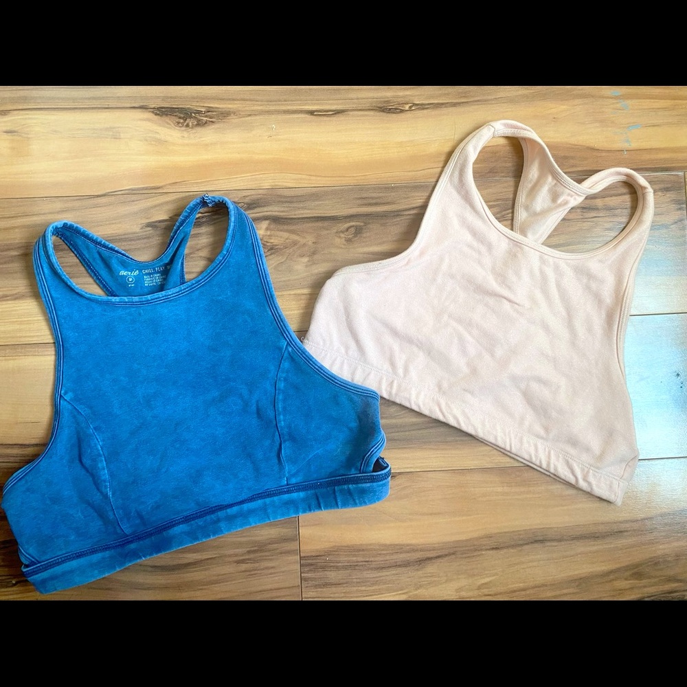 Aerie high neck sport bra bundle. Medium